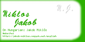miklos jakob business card